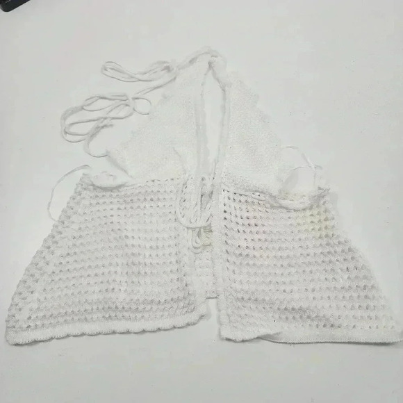 NWT Hello Molly Crochet Tied Halter Cover up Top Women's L - Picture 1 of 8
